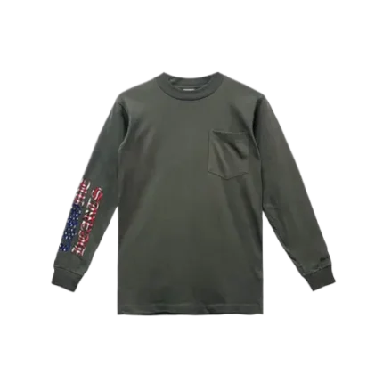 American Flag Chrome Hearts Green Long Sleeve T-Shirt