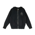 Chrome Hearts Leather Cross Zip Up Hoodie