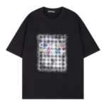 Black Chrome Hearts Embroidery Letter Logo T-Shirt