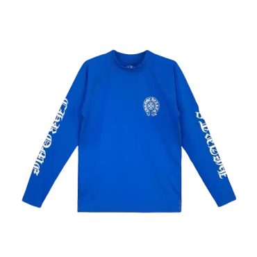 Horseshoe Chrome Hearts Blue Long Sleeve Shirt Script Logo