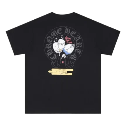 Black Chrome Hearts T Shirt with Stray Paint The Walls