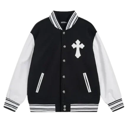 Chrome Hearts Cemetry Cross Logo Varsity Jacket