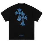 Chrome Hearts Double Cross Blue Logo T-Shirt