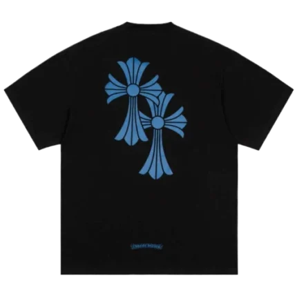 Chrome Hearts Double Cross Blue Logo T-Shirt