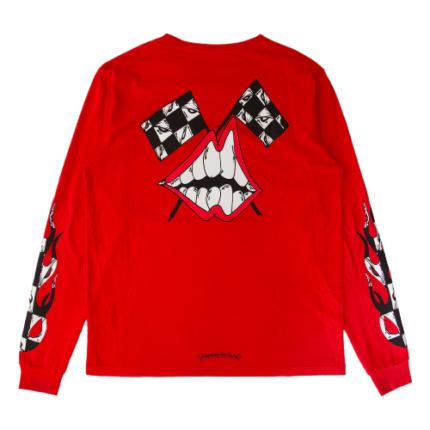 Red Chrome Heart Long Sleeve Matty Boy Tee​