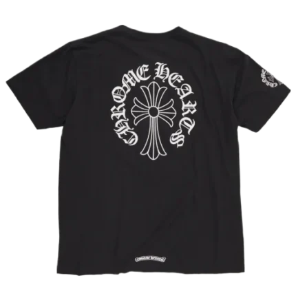 Black Chrome Hearts Neck Logo T Shirt With Pocket