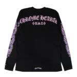 Chrome Hearts USA Long Sleeve Pink Logo T-Shirt