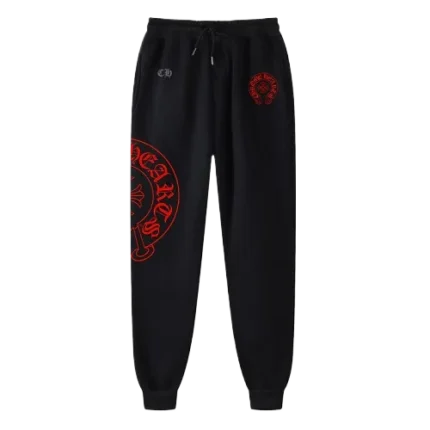 Chrome Hearts Red Horse Shoe Sweatpants/Joggers