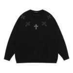 Chrome Hearts 5 Black Leather Patches Sweatshirt