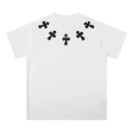 5 Black Leather Patch Chrome Hearts T Shirt White​