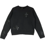 Chrome Hearts Black Patent Leather Cross Sweatshirt