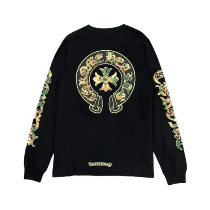 Eye-Catching Chrome Hearts Camo Crosses Black Long Sleeve T-Shirt