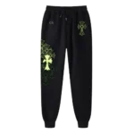 Chrome Heart Leggings Cemetery Limited Edition Green Cross