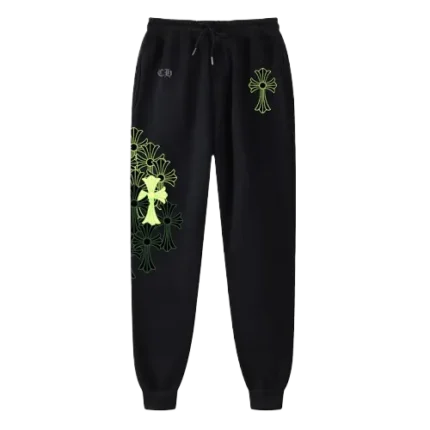 Chrome Heart Leggings Cemetery Limited Edition Green Cross