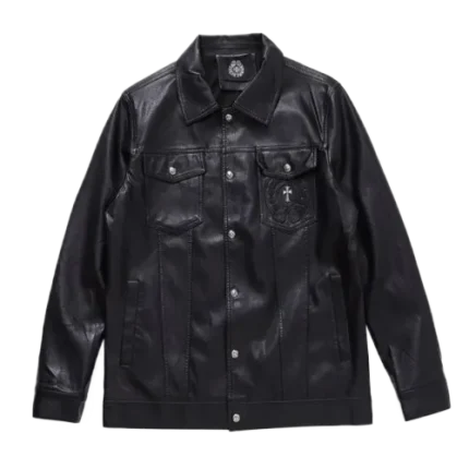 Cross leather Jacket 925 Silver | Chrome Hearts