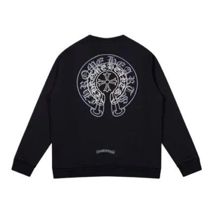 Classic Sweatshirt Chrome Hearts 2 Horseshoe Logo Black