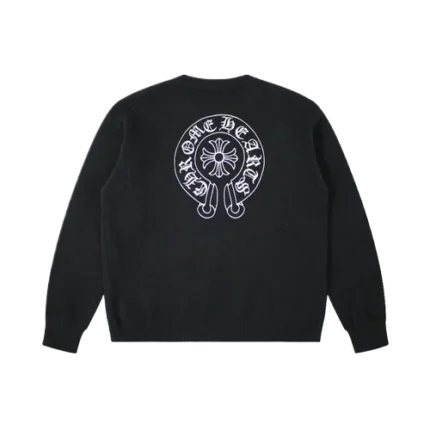 2 Different Chrome Hearts Embroidery Logo Black Sweatshirt