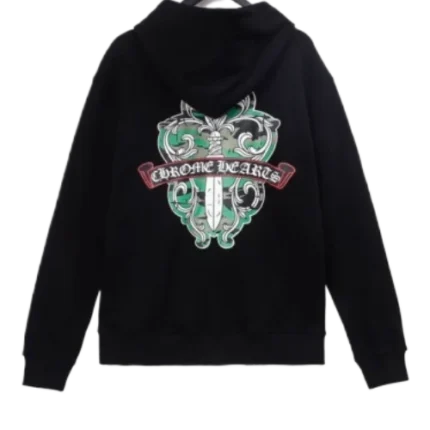 Green Sword Sanskrit Zip Up Chrome Hearts Hoodie