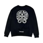 Stylish Malibu Metallic Black Chrome Hearts Cross Sweatshirt