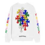 Chrome Hearts Multicolor Cross White Sweater