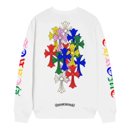 Chrome Hearts Multicolor Cross White Sweater