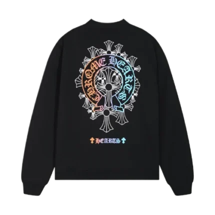 Stylish Vibrant Cross Logo Black Chrome Hearts Sweatshirt