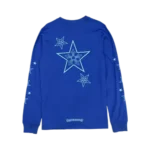 Stylish Chrome Hearts Stars Blue Long Sleeve T-Shirt