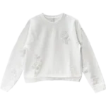 White Sweatshirt Chrome Hearts Leather Cross