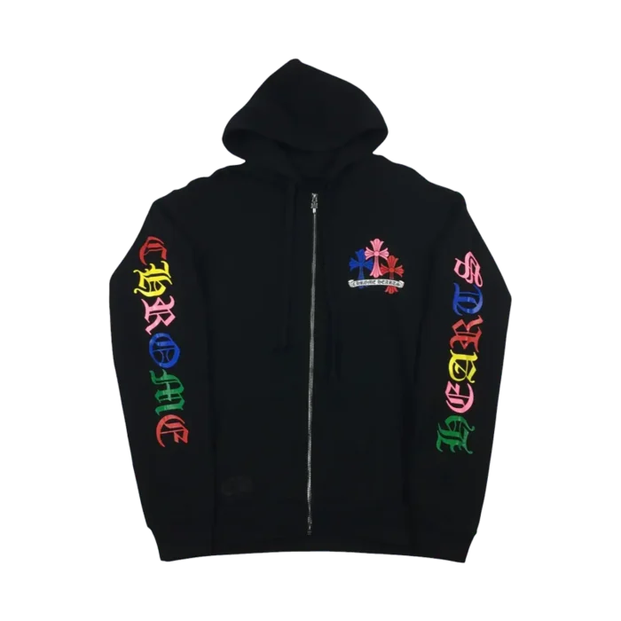 Chrome Hearts Multicolor Cross Cemetery Zip Up Hoodie