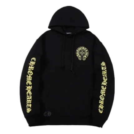 Chrome Hearts Yellow Sanskrit Letter Floral Sleeve Hoodie