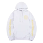 Chrome Hearts Yellow Sanskrit Letter Floral Sleeve White Hoodie