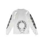 Classic Horseshoe Logo White Chrome Hearts Shirt Long Sleeve