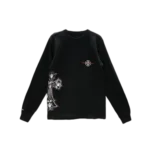 Gun Roses Black Cross Embroidery Long Sleeve Tee