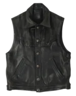 Le Fleur Western Leather Vest | Chrome Hearts