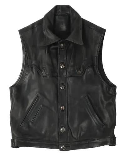 Le Fleur Western Leather Vest | Chrome Hearts