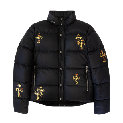 Leopard Cross Patch Puffer Jacket | Chrome Hearts