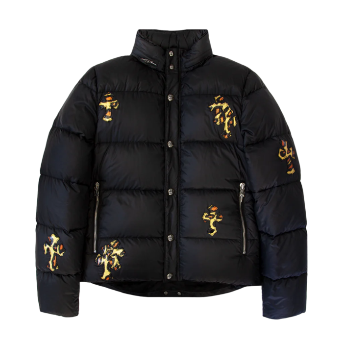 Leopard Cross Patch Puffer Jacket | Chrome Hearts