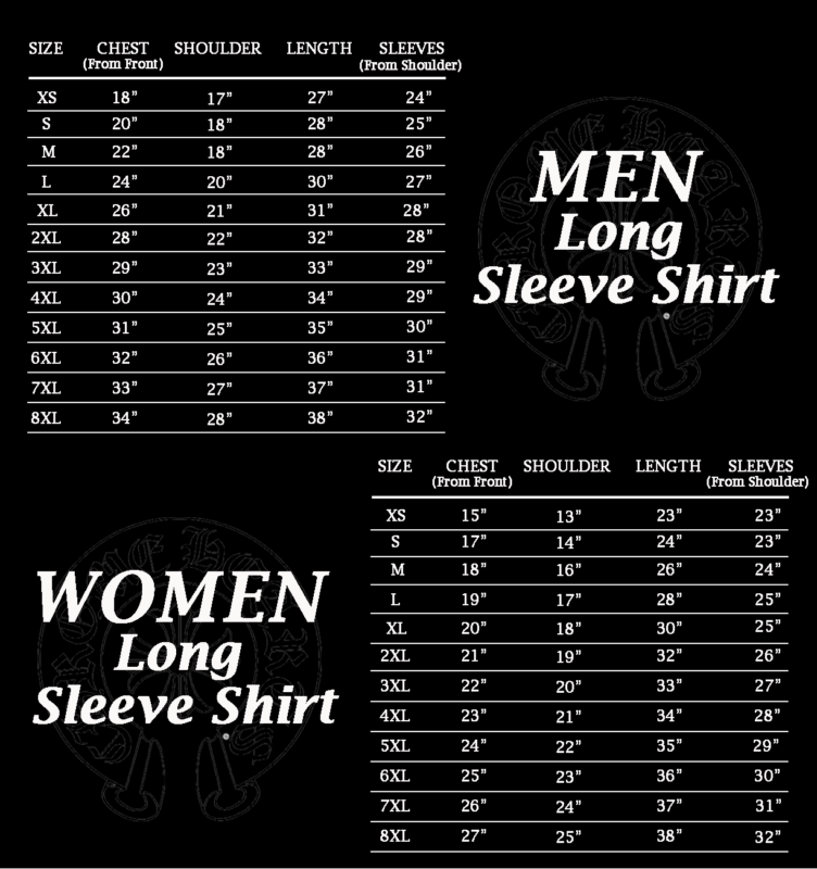 Long Sleeve Size Chart