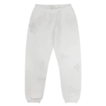 White Leather Cross Patch Chrome Hearts Sweatpant