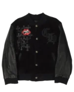 Matty Boy Varsity Jacket With Leather Sleeves