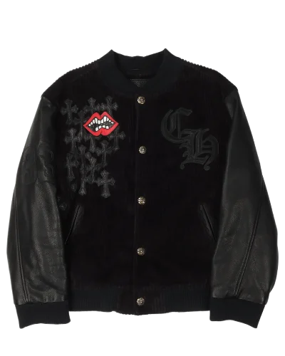 Matty Boy Varsity Jacket With Leather Sleeves