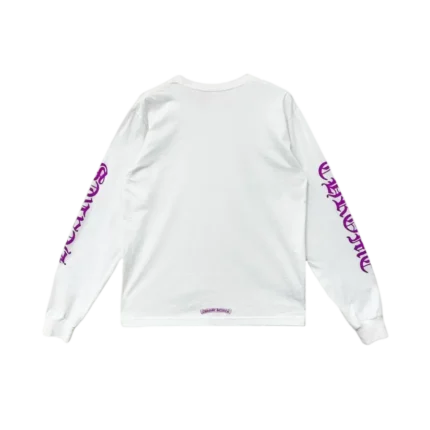 Purple Neck Script Logo Long Sleeve Tee