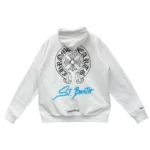 ST Barth White Chrome Heart Hoodie