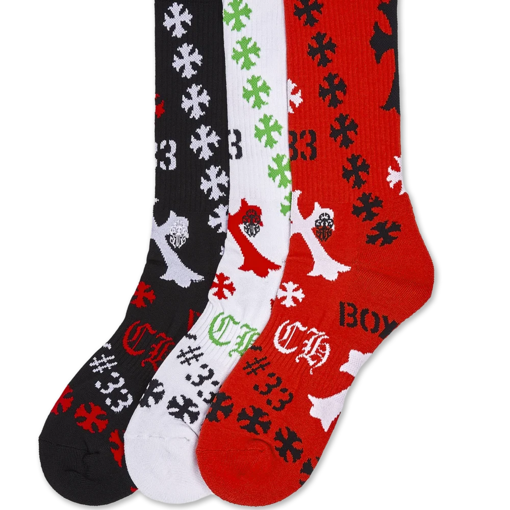 CHROME HEARTS STENCIL SOCKS Set of 3 Pairs