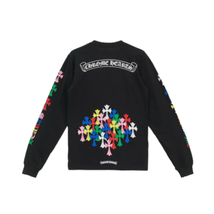 Scroll Logo Multi Color Crosses Long Sleeve Tshirt