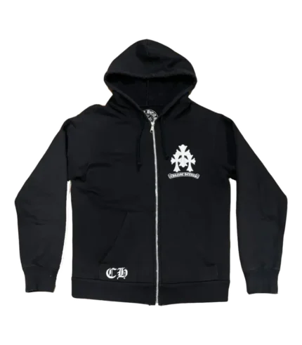 Triple Cross Logo Chrome Heart Hoodie Zip Up