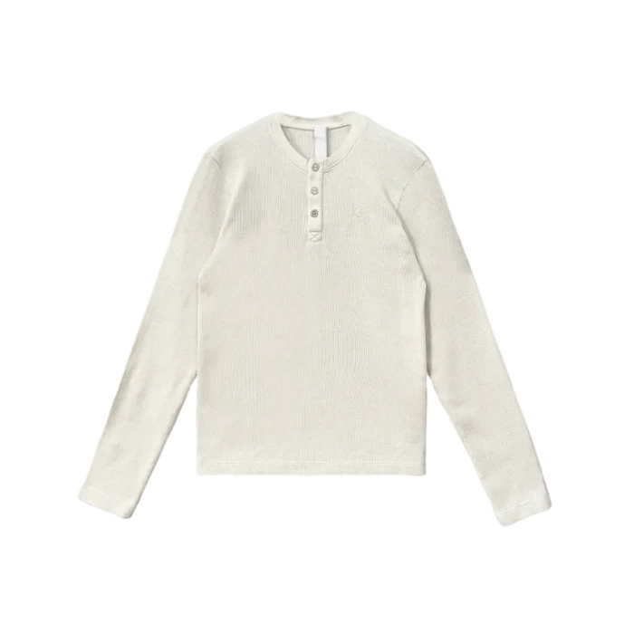 Waffle Henley Collar CH Logo Embroidered Shirt