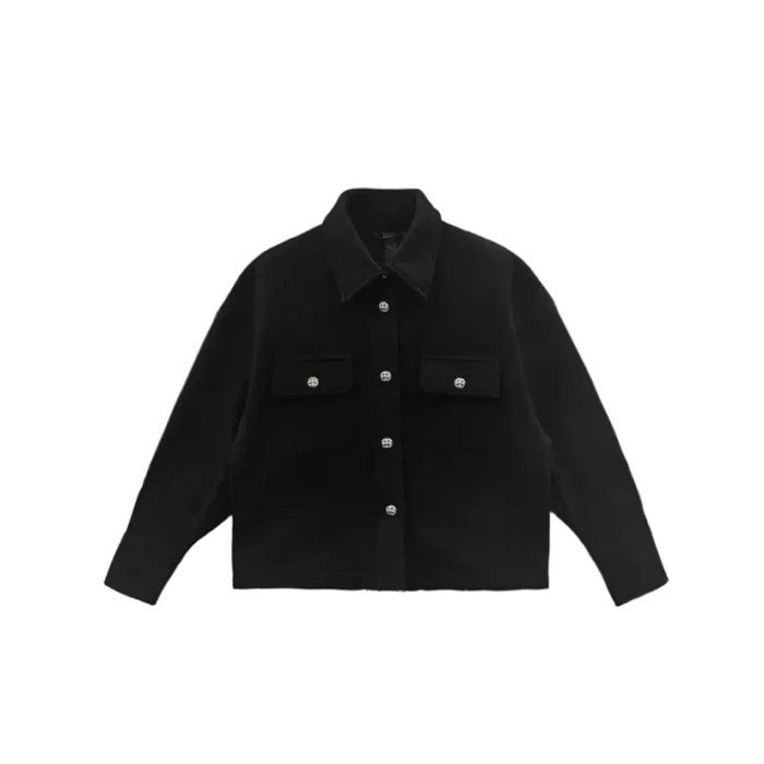 Work Dog Short Black Wool Jacket