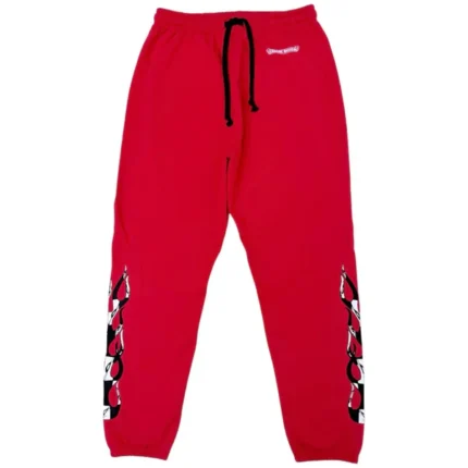 Red Chrome Hearts Sweatpants Matty Boy Flame