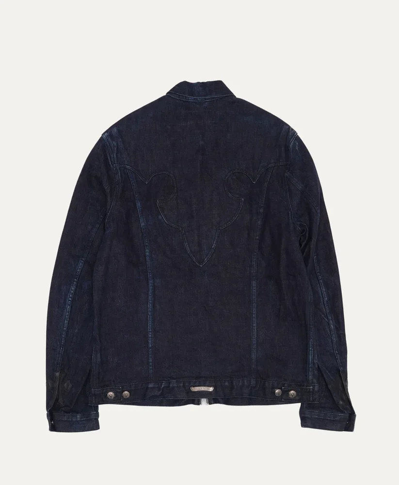 cross patch denim jacket